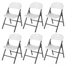 Foldable Plastic Dining Chairs Set of 6 with Ergonomic Backrest by LJGDeals