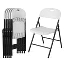 Foldable Plastic Dining Chairs Set of 6 with Ergonomic Backrest by LJGDeals
