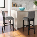38.5/43.5 Inch Set of 2 Counter Height Chairs with Solid Rubber Wood Frame by LJGDeals
