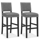 38.5/43.5 Inch Set of 2 Counter Height Chairs with Solid Rubber Wood Frame by LJGDeals
