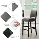 38.5/43.5 Inch Set of 2 Counter Height Chairs with Solid Rubber Wood Frame by LJGDeals
