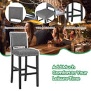 38.5/43.5 Inch Set of 2 Counter Height Chairs with Solid Rubber Wood Frame by LJGDeals