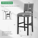 38.5/43.5 Inch Set of 2 Counter Height Chairs with Solid Rubber Wood Frame by LJGDeals