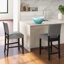 38.5/43.5 Inch Set of 2 Counter Height Chairs with Solid Rubber Wood Frame by LJGDeals
