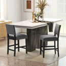 38.5/43.5 Inch Set of 2 Counter Height Chairs with Solid Rubber Wood Frame by LJGDeals