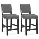 38.5/43.5 Inch Set of 2 Counter Height Chairs with Solid Rubber Wood Frame by LJGDeals