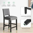 38.5/43.5 Inch Set of 2 Counter Height Chairs with Solid Rubber Wood Frame by LJGDeals