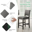 38.5/43.5 Inch Set of 2 Counter Height Chairs with Solid Rubber Wood Frame by LJGDeals