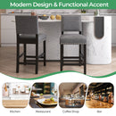 38.5/43.5 Inch Set of 2 Counter Height Chairs with Solid Rubber Wood Frame
