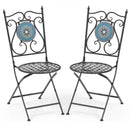 Set of 2 Mosaic Chairs for Patio Metal Folding Chairs by LJGDeals
