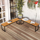 Set of 2 Patio Dining Bench for 2-3 Person Indoor Outdoor by LJGDeals