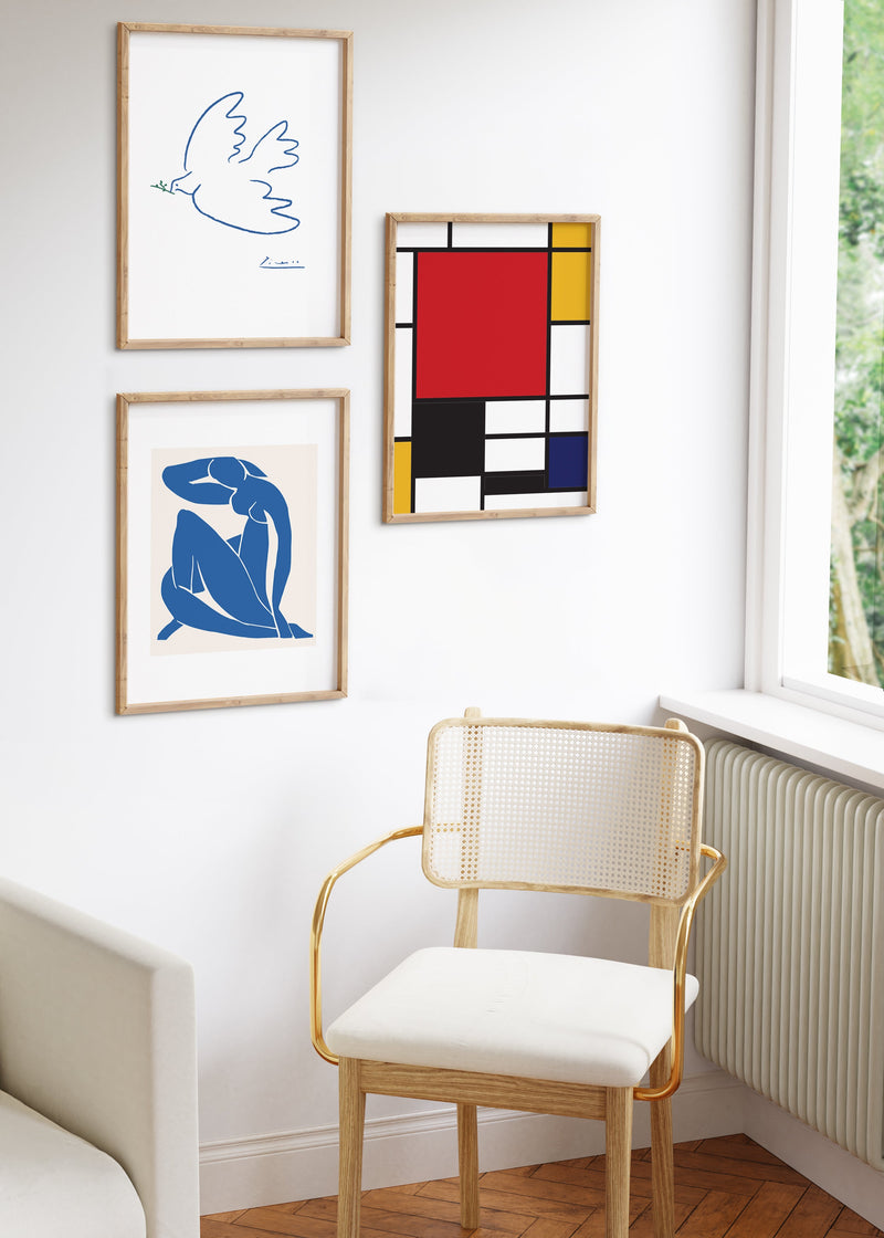 16x20 in, Set of 3, Beige Oak Frame