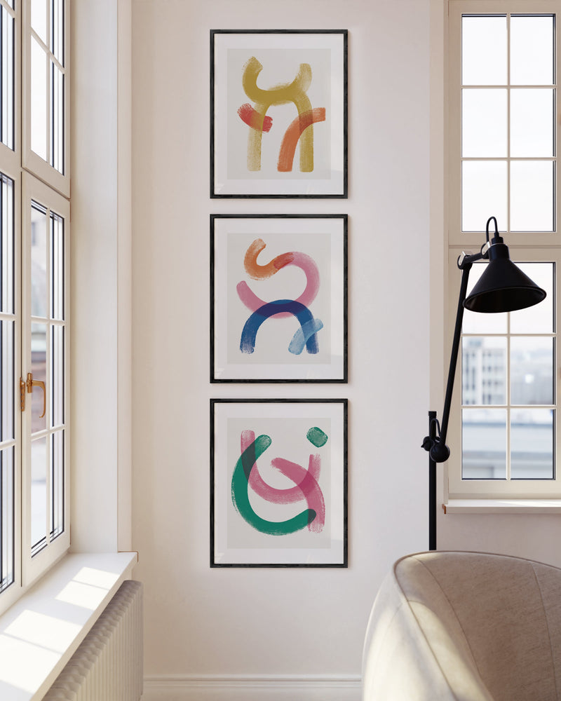 16x20 in, Set of 3, Black Oak Frame