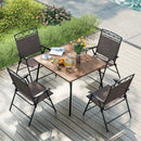 Set of 4 Patio Folding Chairs Set Dining Chairs with Armrests by LJGDeals