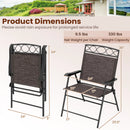 Set of 4 Patio Folding Chairs Set Dining Chairs with Armrests by LJGDeals