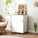 Folding Sewing Table with Charging Station and Casters by LJGDeals
