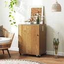 Folding Sewing Table with Charging Station and Casters by LJGDeals