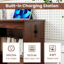 Folding Sewing Table with Charging Station and Casters by LJGDeals