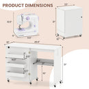 Folding Sewing Table with Charging Station and Casters by DirectDeals