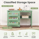 Folding Sewing Table with Charging Station and Casters by DirectDeals