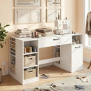 Sewing Table with Power Outlets and Storage Drawers by LJGDeals