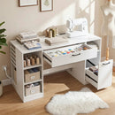 Sewing Table with Power Outlets and Storage Drawers by LJGDeals