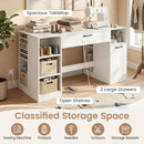 Sewing Table with Power Outlets and Storage Drawers by LJGDeals