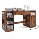 Sewing Table with Power Outlets and Storage Drawers by DirectDeals