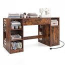 Sewing Table with Power Outlets and Storage Drawers by LJGDeals
