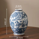 GobekUsa Blue & White Porcelain Vase Pot for Stylish Room Aesthetic Decor & Flowers