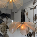 GobekUsa Bohemian LED Fabric Flower Chandelier for Dining Table Lamp and Room Decor
