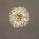 GobekUsa Dandelion Crystal Chandelier: Modern Nordic Style LED Pendant Light for Living Room