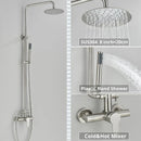 GobekUsa Black Shower Faucet Set with Rainfall Shower Head and Wall Mounted Mixer Tap