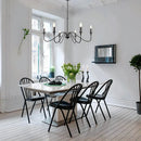 GobekUsa Black 6-Light Chandelier, Wrought Iron Farmhouse Pendant Light, Classic Candle Fixture