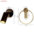 GobekUsa LED Gold Round Ring Wall Lamp Ceiling Light for Bedroom Wall Sconce