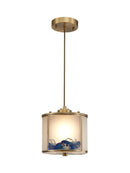 GobekUsa Chinese Style Copper Pendant Light for Bedroom, Aisle, and Headboard Zen Chandelier
