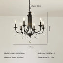 GobekUsa Black Metal Crystal Chandelier: Artistic LED Lighting for Home Decor