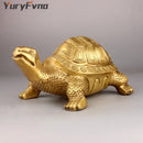 GobekUsa Brass Turtle Feng Shui Statue for Wealth Luck - Home & Office Decor