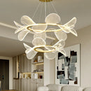 GobekUsa Gold Ring LED Pendant Light with Adjustable Dimming and Clear Acrylic Design