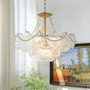 GobekUsa Crystal Chandelier: Modern Chic Pearl Light for Elegant Home Decor