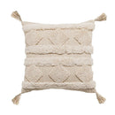 GobekUsa Boho Beige White Tufted Tassel Pillow Cover Set