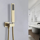 GobekUsa Brushed Gold Brass Hand Shower with Stainless Steel Hose - Wall Mount