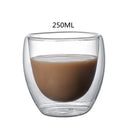 GobekUsa Double Wall Glass Cup for Coffee Milk Juice Tea - High-resistance Drinkware