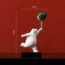 GobekUsa Flying Bear Figurines Balloon Polar Bears Resin Decoration Modern Gift for Boy/Kids