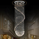 GobekUsa Crystal Chandelier Double Staircase LED Pendant Lights for Stylish Hotel & Villa Hall