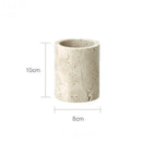 GobekUsa Beige Travertine Marble Bathroom Accessories Set - Soap Dispenser, Soap Dish, Reed Diffuser