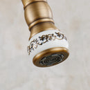GobekUsa Antique Brass Swivel Spout Kitchen Faucet Single Handle Vessel Sink Mixer Tap