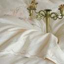 GobekUsa Brushed Volcanic Fleece Cotton Duvet Cover Set with Embroidered Details