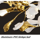 GobekUsa Ginkgo Leaf Acrylic Metal LED Ceiling Chandelier for Home Living Room
