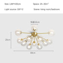 GobekUsa Glass Ball LED Ceiling Chandelier for Modern Living Room and Bedroom Lighting